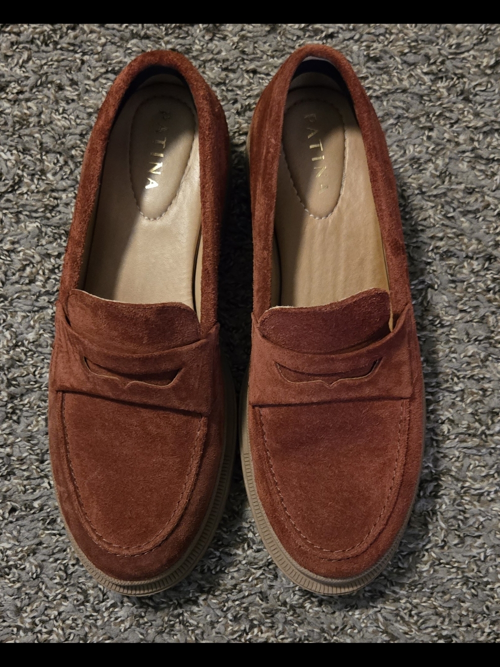 Cortina Women's Suede Penny Loafers in Rust